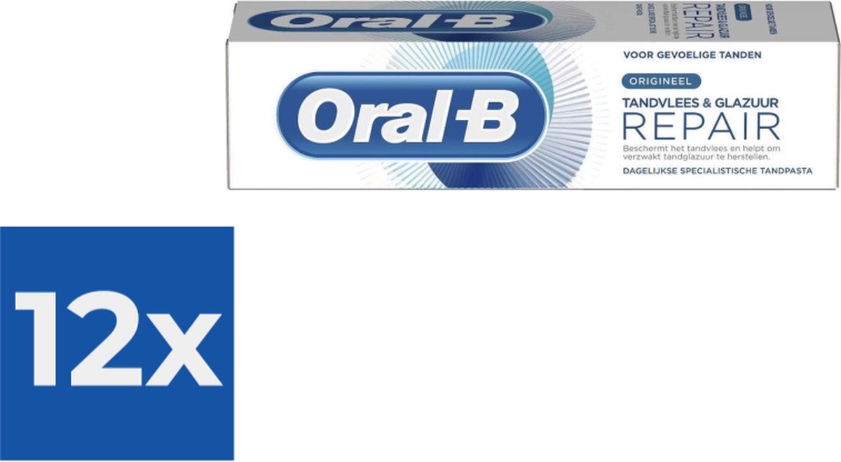 Oral-B Tandpasta - Tandvlees & Glazuur Repair - 75ml - Voordeelverpakking 12 stuks
