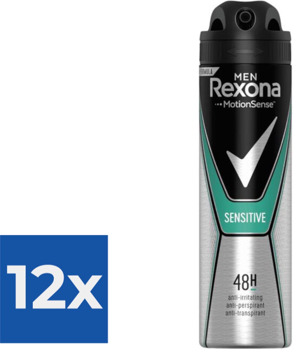 Goedkoopste Rexona Men Sensitive - 150 ml - Deodorant - Voordeelverpakking 12 stuks