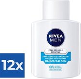 NIVEA MEN Sensitive Cool Aftershave Balsem - Aftershave - 100 ml - Voordeelverpakking 12 stuks