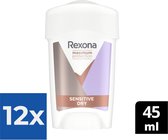Rexona Déodorant Maximum Protection Sensitive Dry - 45 ml - Pack économique 12 pièces