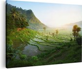 Artaza Canvas Schilderij Rijstvelden in Bali - Natuur - 120x80 - Groot - Foto Op Canvas - Wanddecoratie Woonkamer