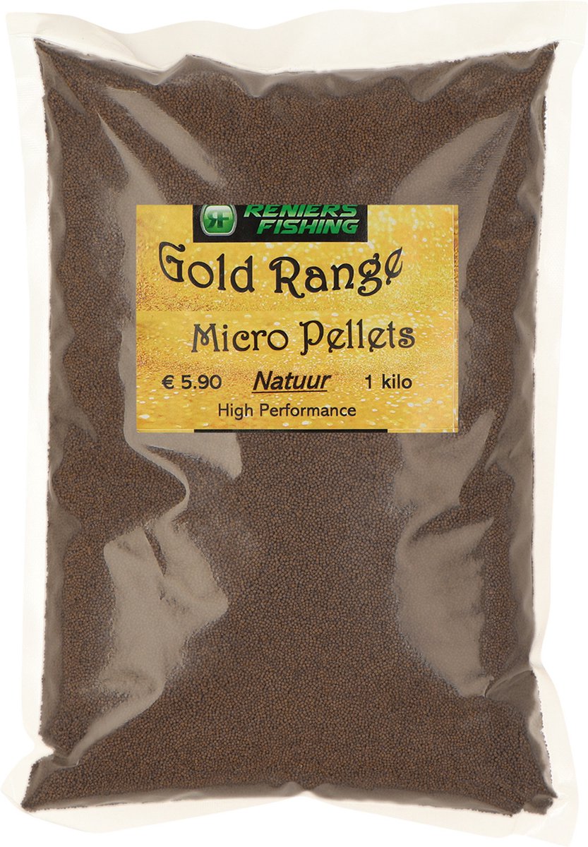 Reniers Fishing Gold Range Method Feeder Micro Pellets 1 Kilo - Smaak : Natuur