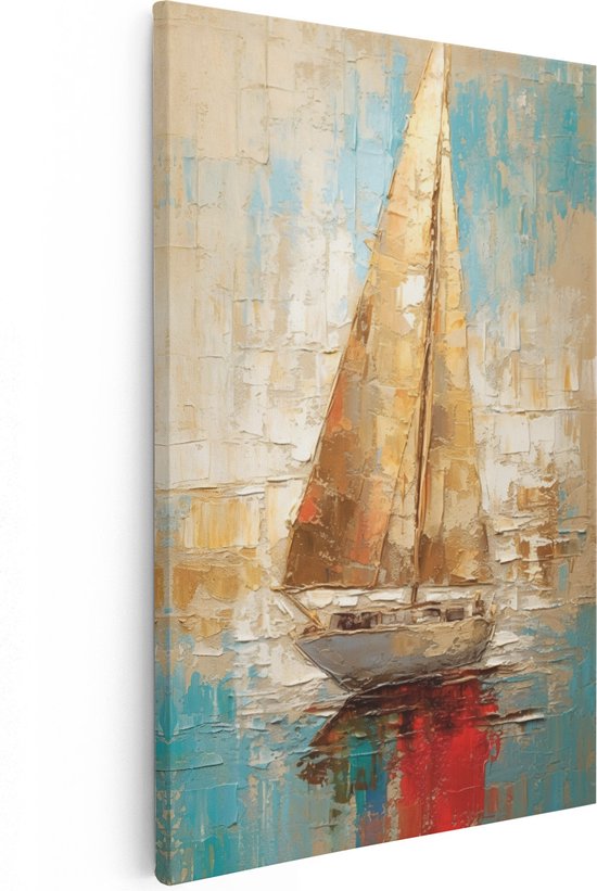 Artaza Canvas Schilderij Zeilboot Schilderij - 60x90 - Foto Op Canvas - Canvas Print - Muurdecoratie