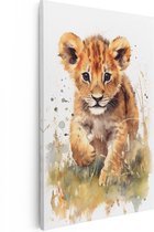 Artaza Canvas Schilderij Baby Leeuw - Welp - 40x60 - Foto Op Canvas - Canvas Print