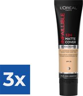L'Oréal Paris - Infaillible 32H Matte Cover Foundation - 155 - Foundation met een volledige dekking en een matte finish - 30ML - Voordeelverpakking 3 stuks