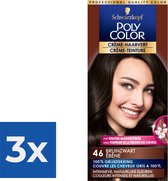 Schwarzkopf Poly Color Creme Haarverf 46 Bruinzwart - 1 stuk - Voordeelverpakking 3 stuks