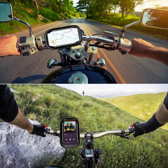 Grefay Fietstelefoonhouder (1S Quick Release) Motorfiets Telefoonhouder Twee Connectoren voor