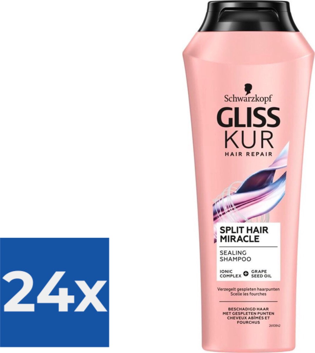 Gliss Kur Split End Shampoo 250 ml - Voordeelverpakking 24 stuks