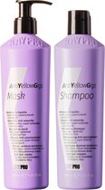 KayPro No Yellow shampoo 350ml & haarmasker 350ml - bundel zilvershampoo en haarmasker - haarverzorging set - Geschenkset - Giftset - voordeelverpakking