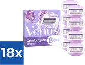 Gillette Venus Comfortglide Breeze Scheermesjes Voor Vrouwen - 8 Navulmesjes - Voordeelverpakking 18 stuks