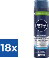 NIVEA MEN Protect & Care Scheergel - Hydraterend - 200 ml - Voordeelverpakking 18 stuks
