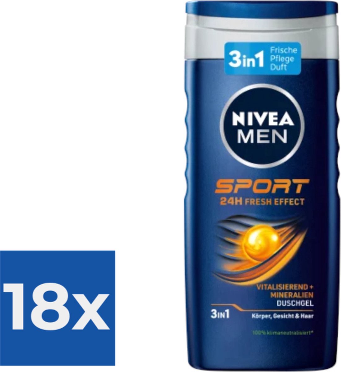 Goedkoopste NIVEA Men Sport Douchegel - 250ml - Voordeelverpakking 18 stuks