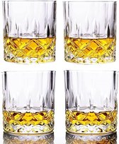 wisky glas - cadeauset voor mannen, papa, tumbler voor Scotch, cocktail, rum - Whiskyglazen 4pcs