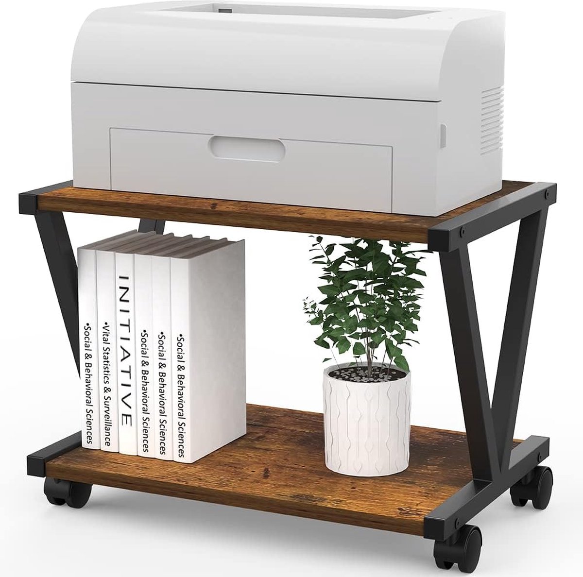 Support d'imprimante de rangement en maille Support d'imprimante avec  rangement de cuisine Étagère de bureau avec rangement Bureau à domicile  Support