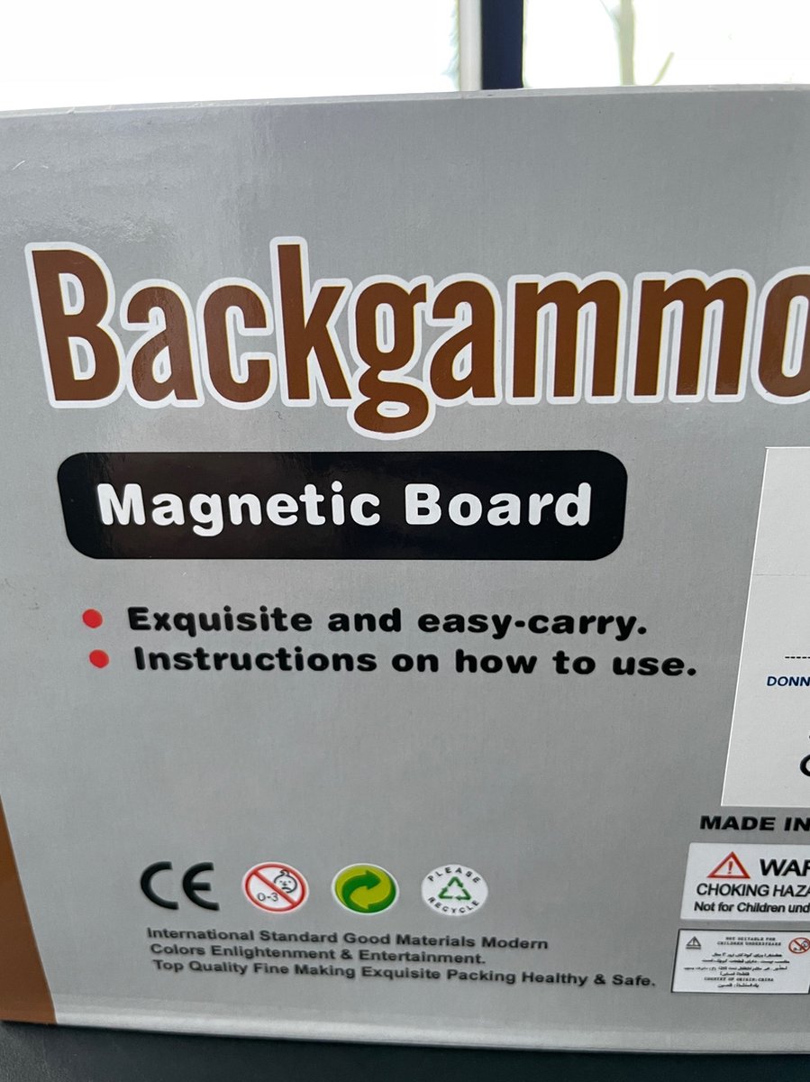 Plateau de jeu Backgammon - ensemble complet - Magnétique - Pliable/pliable  - 32x32cm