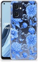 TPU Case voor OPPO Reno 7 5G | Find X5 Lite Flowers Blue