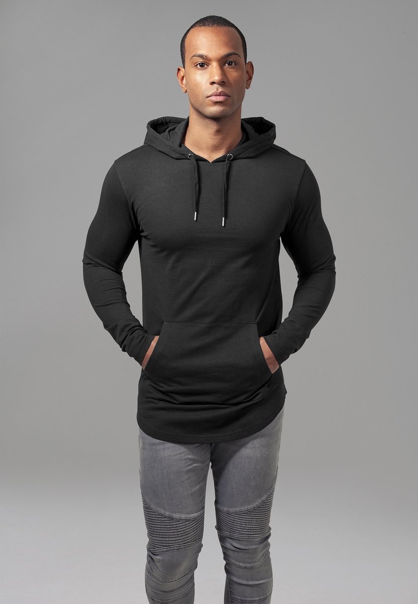 Urban Classics Jersey Hoodie Trui met capuchon S Katoen Basics Street wear Zwart