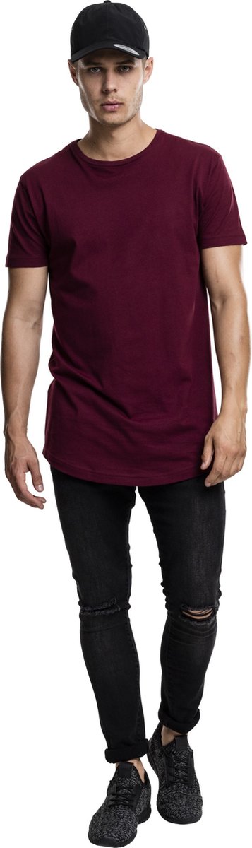 Urban Classics - Shaped Long Heren T-shirt - XS - Rood