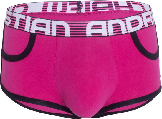 Andrew Christian ALMOST NAKED® Retro Pocket Boxer Fuchsia - MAAT S - Heren Ondergoed - Boxershort voor Man - Mannen Boxershort