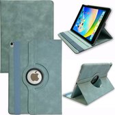 Casemania Hoes Geschikt voor Apple iPad 10.2 (2019, 2020 & 2021) Aqua Blue - Draaibare Tablet Book Cover