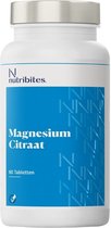 Nutribites Magnesium Citraat - Ondersteunt de spieren en botten - Helpt bij vermoeidheid - 60 Vegan tabletten
