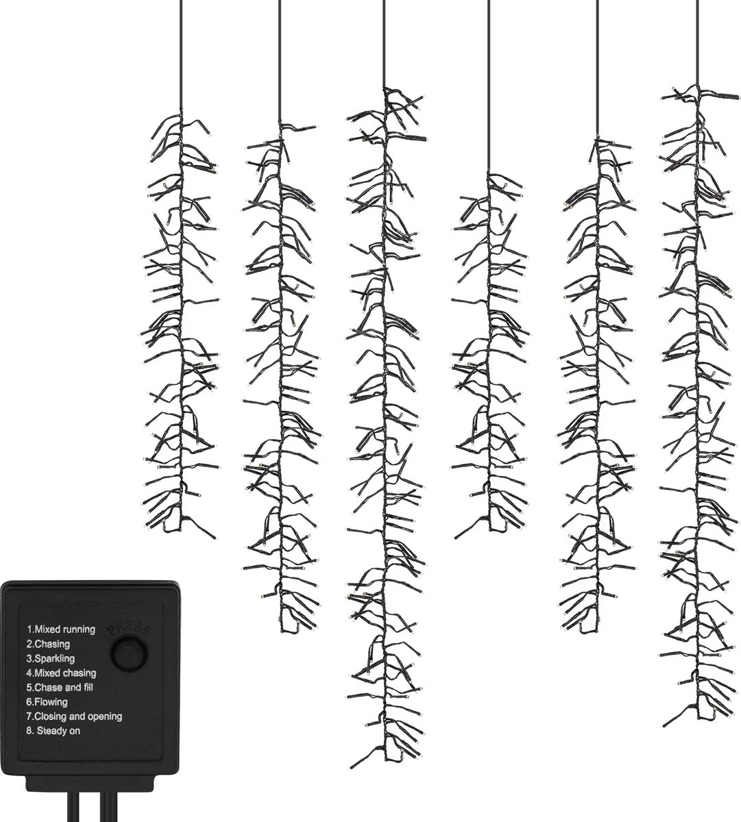 LED-lichtscherm met 8 lichtstanden 1m met 480 warmwitte LED's IP44 fitting