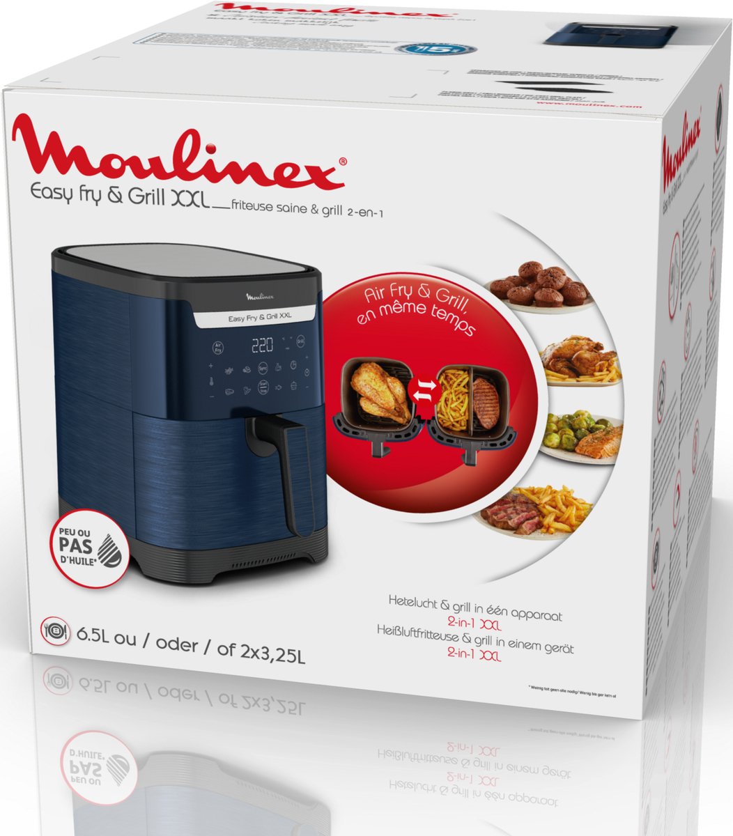 MOULINEX 2-In-1 Air Fryer 6.5 Liters or 2 x 3.25 Liters EZ801D10