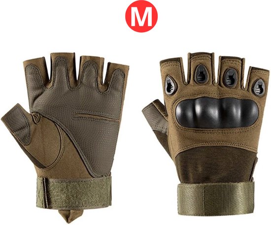 Livano Airsoft Handschoenen - Tactical - Tactical Gloves - Leger - Tactical Handschoenen Hardknuckle - Paintball - Militaire - Vingerloze - Groen M