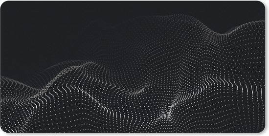 Tapis de souris XXL - Sous-main - Tapis de bureau - Abstrait - Zwart - Wave - Gaming - 120x60 cm - Tapis de souris XXL