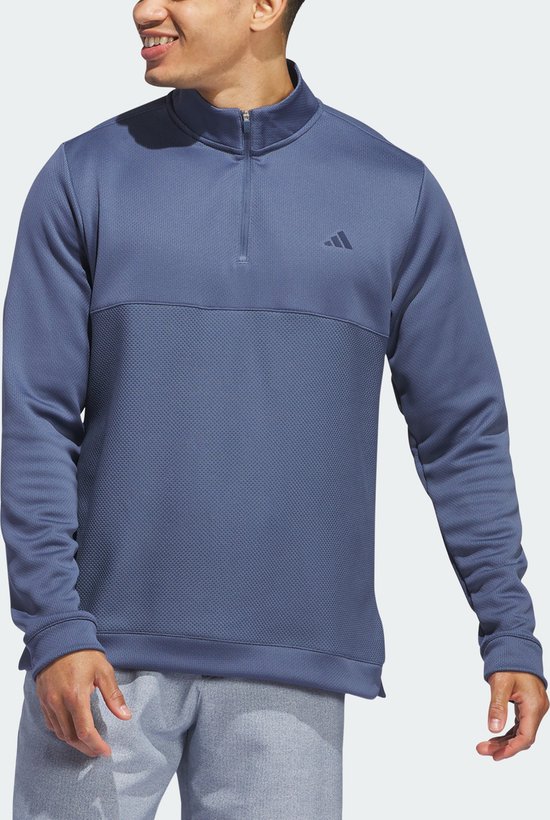 adidas Performance Ultimate365 Textured Sweater met Korte Rits - Heren - Blauw- S