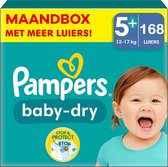 Pampers - Baby Dry - Maat 5+ - Maandbox - 168 stuks - 12/17KG