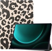 iMoshion Tablet Hoes Geschikt voor Samsung Galaxy Tab S9 FE Plus / S9 Plus - iMoshion Design Trifold Bookcase - Meerkleurig /Leopard