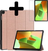 Hoes Geschikt voor Lenovo Tab M10 (3rd gen) Hoes Luxe Hoesje Book Case Met Screenprotector - Hoesje Geschikt voor Lenovo Tab M10 (3e gen) Hoes Cover - Rosé goud