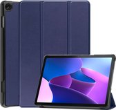 Hoes Geschikt voor Lenovo Tab M10 (3rd gen) Hoes Book Case Hoesje Trifold Cover - Hoesje Geschikt voor Lenovo Tab M10 (3e gen) Hoesje Bookcase - Donkerblauw
