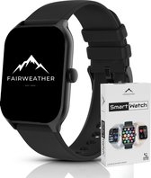 Fairweather Smartwatch Pro - Femme - HD - Podomètre - Moniteur de sommeil - Moniteur de fréquence cardiaque - Convient pour iOS et Android - Zwart