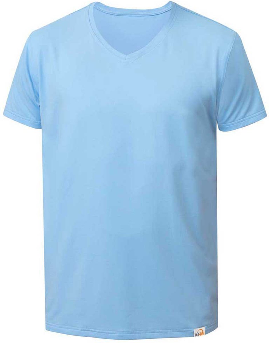 Iq-uv Uv Free V-neck Korte Mouw Rash Guard Blauw S Man