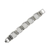 Behave Armband - zilver kleur - met grote stenen - 16.5 cm