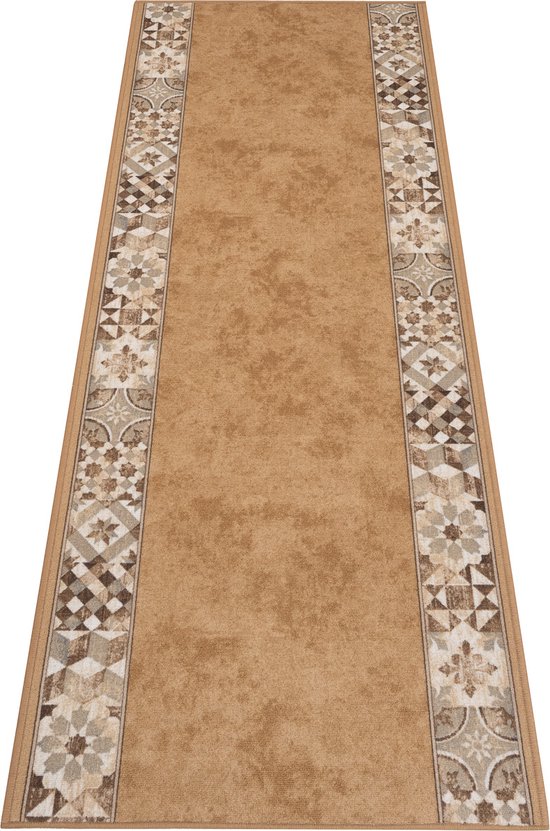 Tapiso – tapis de couloir en caoutchouc antidérapant, marron, Beige, pour couloir Oriental, salon, taille 80x100
