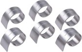 Slotted Napkin Rings Set of 6 Stainless Steel Diameter 4.2-6-5 cm Width 1.8-3.6 cm