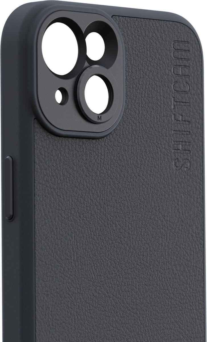ShiftCam iPhone 14 Plus case - hardcase telefoonhoesje voor LensUltra lenzen - vegan leer - krasvrij - waterbestendig - stootvast - geschikt voor iPhone 14 Plus - antraciet