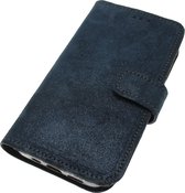Made-NL subtiel glitter blauw echt leer book case voor iPhone 15