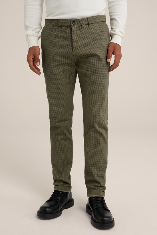 WE Fashion Heren slim fit chino met dessin