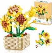 Bloemen bouwpakket - Flower Studio Zonnebloem - Bloemen bouwset bestaande uit 548 bloemen bouwstenen - Bloemboeket Bouwset