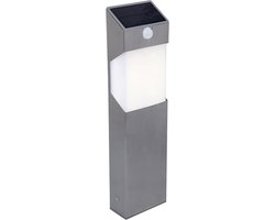 Lutec- Buitenverlichting - Solstelsel - Padverlichting - Bewegingssensor - Zonne-Energie - 150 lumen LED - Beveiliging - RVS - Buitenlamp - IP44 - Sensor Bereik 8 M - Straal 120°