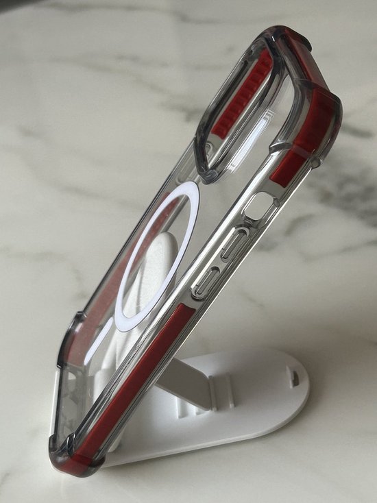 Coque arrière magnétique anti-choc de qualité Premium - Chargement sans fil - Convient pour Apple iPhone 15 Pro - Rouge