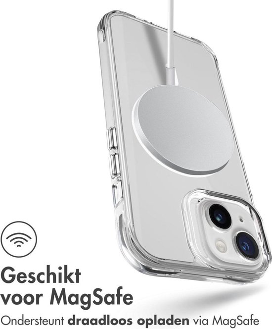 Coque arrière magnétique anti-choc de qualité Premium - Chargement sans fil - Convient pour Apple iPhone 15 Pro - Rouge