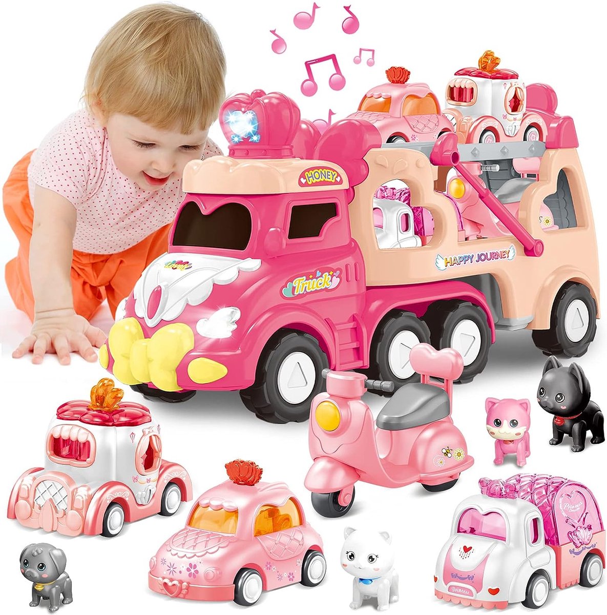 Voiture jouet pour filles à partir de 2 ans, 9 en 1, pour petits enfants,  camionnette