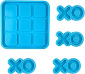 1 Set Tic Tac Toe Hars Mal XO Bordspel Siliconen Mallen Familie Spel Epoxy XO Gietvormen Voor Doe-het-zelf Ambachten Tafelspel Voor Volwassenen Woondecoratie Handwerk Maken
