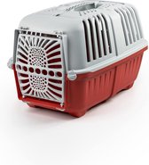 Kunststof transportbox voor honden en katten 48 x 31,5 x 33 cm rood