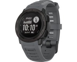 Strap-it Siliconen smartwatch bandje - geschikt voor Garmin Instinct 1 / Garmin Instinct 2 - grijs